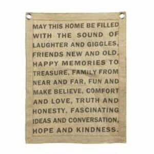 New Warm Heritage Raw Muslin May This Home Home be Filled With... Wall Hanging